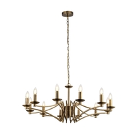 Searchlight Ascot 12 Light Chandelier - Antique Brass