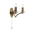 Searchlight Ascot 2 Arm Wall Light - Antique Brass
