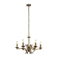 Searchlight Ascot 6 Light Chandelier - Antique Brass