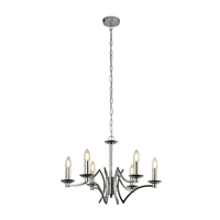 Searchlight Ascot 6 Light Chandelier - Chrome