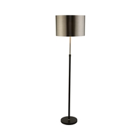 Searchlight Brushed Floor Lamp - Black & Chrome