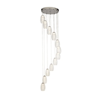 Searchlight Cyclone 12 Light LED Cascade Ceiling Pendant - Clear Glass