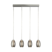 Searchlight Cyclone 4 Light LED Bar Ceiling Pendant - Smoked Glass