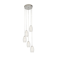 Searchlight Cyclone 5 Light LED Cascade Ceiling Pendant - Clear Glass