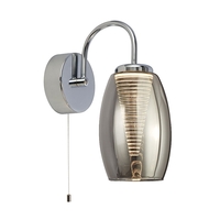 Searchlight Cyclone LED Wall Light - Smoked Glass