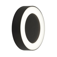 Searchlight Doughnut LED Outdoor Flush Wall Light - Matt Black