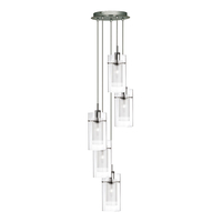Searchlight Duo 5 Light Cascade Ceiling Pendant - Polished Chrome