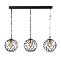 Searchlight Finesse 3 Light Bar Ceiling Pendant - Black