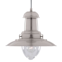 Searchlight Fisherman Large Ceiling Pendant Light - Satin Silver