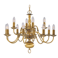 Searchlight Flemish 12 Light Chandelier - Antique Brass