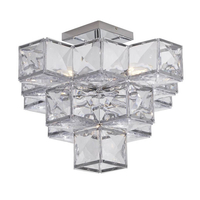 Searchlight Glacier Semi-Flush Ceiling Light - Chrome