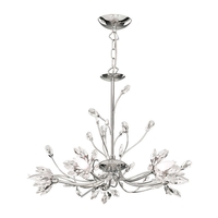 Searchlight Hibiscus 5 Light Dual Mount Chandelier - Chrome