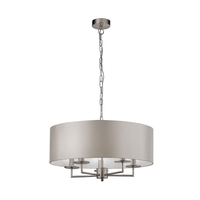 Searchlight Knightsbridge 5 Arm Ceiling Pendant Light - Satin Silver