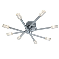 Searchlight Lina 8 Arm Flush Ceiling Light - Chrome