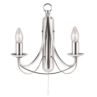 Searchlight Maypole Twin Wall Light - Silver