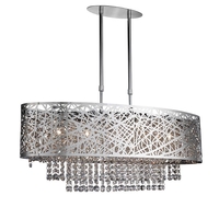 Searchlight Mica Bar Ceiling Pendant Light - Chrome