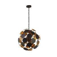 Searchlight Orbitalus Large Ceiling Pendant Light - Black & Gold