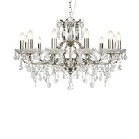 Searchlight Paris 12 Light Chandelier - Satin Silver