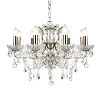 Searchlight Paris 8 Light Chandelier - Satin Silver