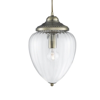 Searchlight Pineapple Ceiling Pendant Light - Antique Brass