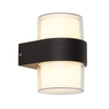 Searchlight Round LED Outdoor Up & Down Wall Light - Black
