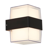 Searchlight Square LED Outdoor Up & Down Wall Light - Black