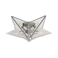 Searchlight Star 5 Light Glass Flush Ceiling Light - Chrome