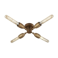 Searchlight Tubes 4 Arm Flush Ceiling Light - Bronze