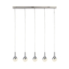 Searchlight Wave Teardrop 5 Light LED Bar Ceiling Pendant - Chrome