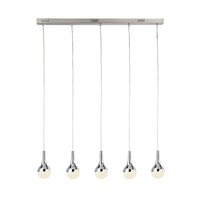 Searchlight Wave Teardrop 5 Light LED Bar Ceiling Pendant - Chrome