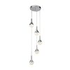 Searchlight Wave Teardrop 5 Light LED Cascade Ceiling Pendant Light - Chrome