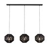 Searchlight Wicker 3 Light Ceiling Bar Pendant Light - Black