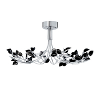 Searchlight Wisteria Semi-Flush Ceiling Light - Black & Chrome