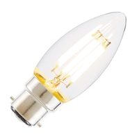 Tagra 4W Warm White Dimmable LED Decorative Filament Candle Bulb - Bayonet Cap