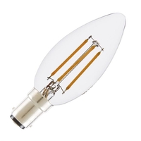 Tagra 4W Warm White Dimmable LED Decorative Filament Candle Bulb - Small Bayonet Cap