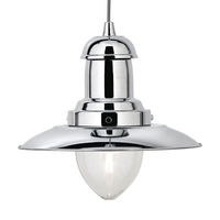 Utility Ceiling Pendant Light - Polished Chrome