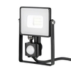 V-Tac 10W Daylight Samsung Chip LED Floodlight with PIR Sensor - Black