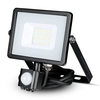 V-Tac 20W Cool White Samsung Chip LED Floodlight with PIR Sensor - Black