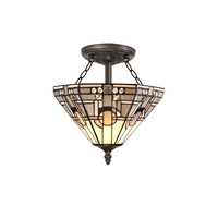 Valentina Semi-Flush Ceiling Light - Aged Antique Brass