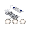 Veil 2.5W Warm White Dimmable LED Low Voltage Under Cabinet Light Kit - Brushed Chrome - Pack of 3