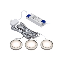 Veil 2.5W Warm White Dimmable LED Low Voltage Under Cabinet Light Kit - Brushed Chrome - Pack of 3