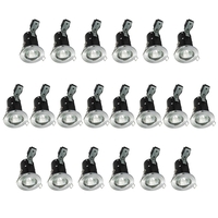 20 Pack of IP20 Fire Rated Recessed Downlighters with HAL Bulbs - Satin Chrome
