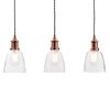 Industrial 3 Light Diner Style Ceiling Pendant - Copper