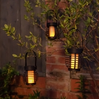 Solar Hanging Flame Effect Mini Lanterns - 3 Pack