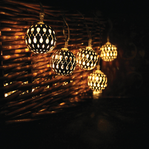 Solar Metal Sphere String Lights