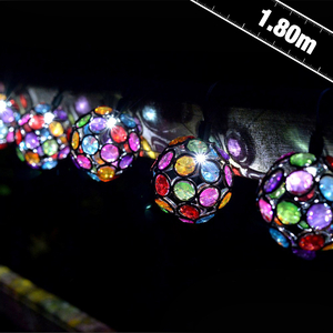 Solar Multi Glow Gem String Lights