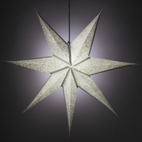 7 Point Silver Crinkle Design Star Hanging Decoration