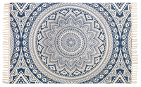 Blue Mandala Print Recycled Cotton Rug - 120 x 180cm