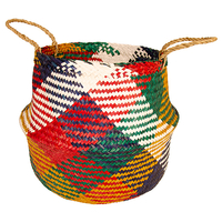 Large Multi Colour Seagrass Rice Basket