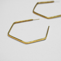 Made Brass Large Hexagon Hoops